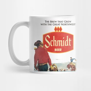 Schmidt Beer Retro Defunct Cowboy Nature Scene Mug